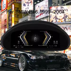 BMW E46 1999-2004 디지털 계기판 무선 카플레이 주행거리계 속도계 클러스터 대시보드 게이지 10.25인치 H