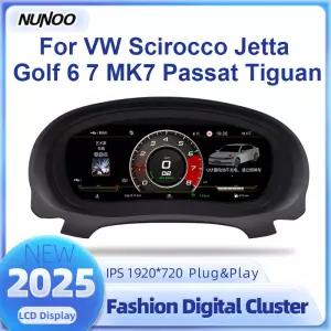 리눅스 LCD 대시보드 BMW 골프 MK6 파사트 B6 B7 시로코 제타 파사트 티구안 차량 속도계 디지털 계기판