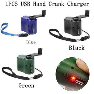 USB 핸드 크랭크 충전기 발전기 수동 다이나모 모바일 비상 야외 휴대용 도구, 1 개