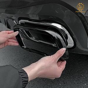 BMW X5 G05 X6 G06 X7 2019-2023 리어 범퍼 트림 교체용 블랙 배기 머플러 테일 파이프 팁 커버 2개