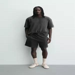 ZARA 와플 텍스처 워싱 조거 버뮤다 팬츠 - 콜 그레이 3443/431/807