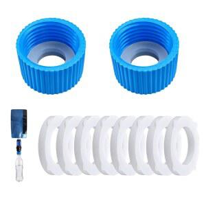 청소 개스킷이 포함된 2팩 워터 필터 커플링 키트 28mm 외부 나사식 필터와 호환되며 백플러시 및 중력 시스템에 이상적입니다 등산 하이킹 캠핑에 필수적인 제품입니다