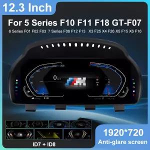 BMW X3 X4 X5 X6 5GT F10 F15 F16 F25 F02 F07 용 클러스터 대시보드 속도계 LCD 계기판 HUD 디지털 계기판