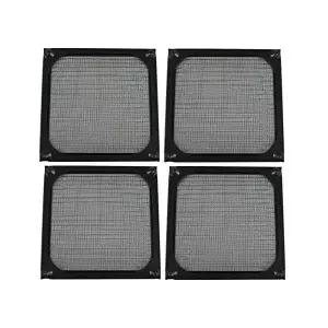 80mm 검정색 양극산화 알루미늄 컴퓨터 PC 케이스 팬 그릴/가드/필터(4개 세트)