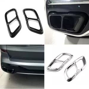 BMW X5 G05 X6 G06 X7 G07 2019- 용 스테인리스 자동차 테일 머플러 배기 파이프 출력 커버 액세서리 (M 스