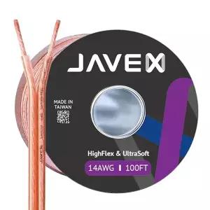 14게이지 AWG 오디오 스피커 와이어 케이블(100FT) [OFC 무산소 구리] 자동차용 얇은 플랫 케이블 자동차