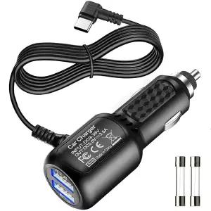 Gebildet 타입C USB 전원 코드 케이블 듀얼 포트 USB 차량용 대시캠 충전기