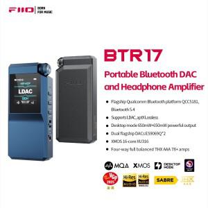 FiiO BTR17 헤드폰 앰프 Bluetooth 5.4 수신기, LDAC/aptX 무손실 지원, 고해상도 휴대용 DAC 768K/32Bit D