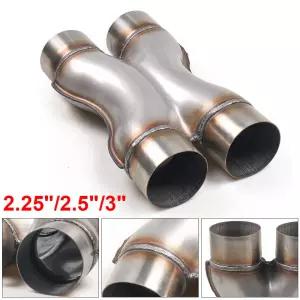 자동차 X-PIPE 2.25 2.5 3 입/출력 자동차 배기 시스템 X-파이프 스테인리스 범용 머플러 팁 4방향 배기 파