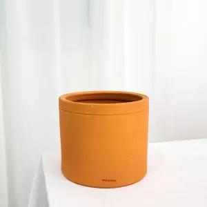 국산 수제 원통형 20x17cm 황토 토분화분 깔끔한 심플 인테리어 선물 빈티지 식물 꽃화분 정원