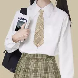 오너클랜 TBZ 교복 체크 자동 넥타이 베이지) G 교복넥타이 자동넥타이 여자교복 이쁜교복 타이