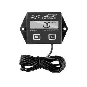 디지털 모터 속도계 엔진 시간계 타코미터 게이지 RPM LCD 디스플레이 (2/4 스트로크 보트 오토바이 체인톱