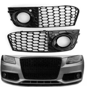 Artudatech 페어 허니컴 메쉬 안개등 벤트 그릴 흡기 Audi A4 B8 2009 2010 2011 2012