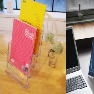 전단지 카탈로그꽂이 A4 (3단) 4579 3단거치대 카달로그 브로셔 로슈어 카다로그 서류 보관 문서정리 3단