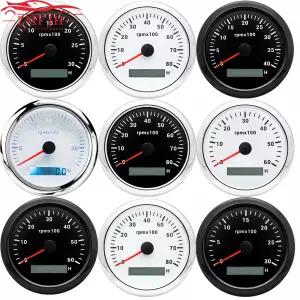 7 색 백라이트 85MM 타코미터 자동 게이지 3000 4000 6000 7000 8000 RPM 타코미터 해양 자동차 자동차 보