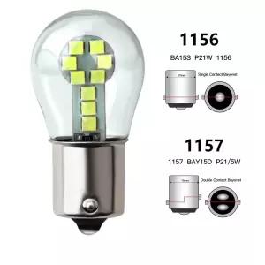 1pcs BA15S P21W 1156 Led 전구 1157 BAY15D P21/5W R5W R10W 자동차 브레이크 조명 18S 3030 칩 DRL 방향