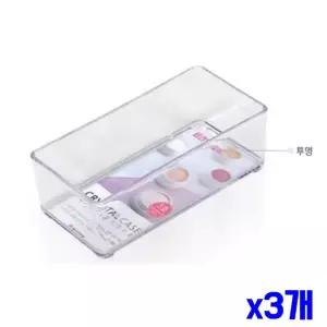 투명 다용도 소품 정리함 3호 x3 개 사무 실용품 수납 사무실 책상 정리통 수납함