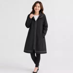 봄가을용 홑겹 하프코트 블랙 ab4861