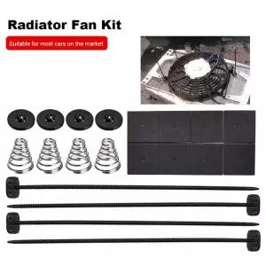 1 세트 자동차 자동차 범용 전기 라디에이터 팬 Ventilador 장착 키트 8x9 넥타이 16x 고무 패드 8x 커넥터