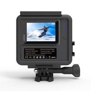 GoPro Hero 10 9용 4800mAh 외장 배터리/BacPac 배터리 + GoPro 10 9용 보호 테두리 프레임 블랙 카메라 액