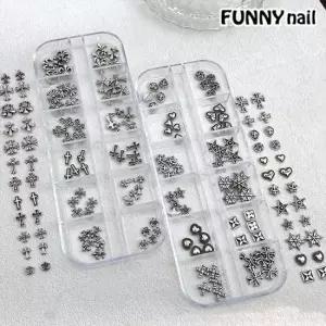 스터닝팩토리 크롬 엔틱파츠세트 60pcs 메탈 십자가 네일파츠 크로스 빈티지 키치 메탈파츠 십자가네일