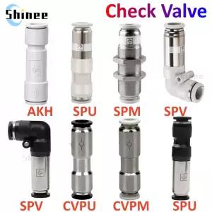 1PCS 공압 공기 체크 밸브 비 반환 밸브 호스 가스 파이프 커넥터 SPU SPV SPM CVPU 단방향 공기 체크 밸브