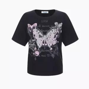 [AK수원점] [에고이스트] [BLUE LABEL]  버터플라이 프린팅 티셔츠 ES2OTH18