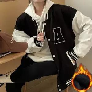 스터닝팩토리 루즈핏 여성 겨울 야구 점퍼 데일리 여성 배색 야구 점퍼 루즈핏 겨울