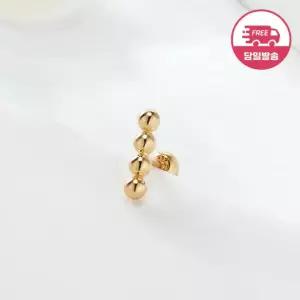 [비앤비골드] 당일발송 14K 심플 골드볼 스틱 피어싱 4볼 한쪽 JAE40822