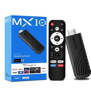 4K 스트리밍 미디어 스틱 MX10 안드로이드 13 쿼드 코어 Cortex A53 8G WiFi6 음성 리모컨 무선 플레이어