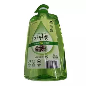 [엄지척]자연퐁 UNZ814L7 솔잎 주방세제 980ml 대용량 기름 제거 설거지