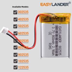 JST1.5mm 3Pin 302535 충전식 리튬 이온 폴리머 배터리 Lipo
