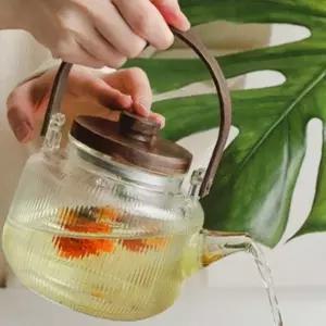 우유백 D타입 내열유리 주전자 증류식 티포트 직화 1L
