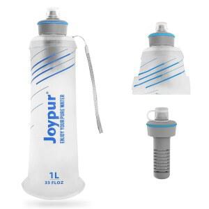 필터가 장착된 조이퍼 접이식 물병 1L 스퀴즈 워터 필터 캠핑 서바이벌 하이킹 배낭여행 NSF/FDA 을 받은 휴대용 화이트