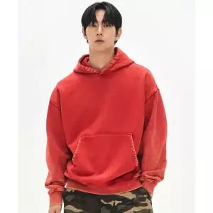 소버먼트 SOVERMENT 890G 컷 블리치 후드-에시드 레드-