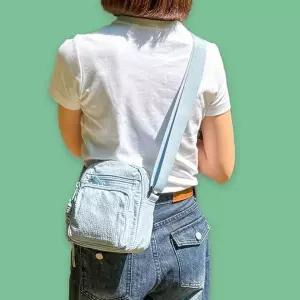 (색상 블루)가벼운 여행용 미니 데일리 여름 크로스백 블루 여성 백 미니 핸드폰 가벼운 가방 여행 크로스
