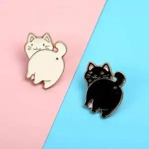 ( )혀니추천 귀여운 미니 고양이 뱃지 블랙 가방장식 브로치 뱃지브로치