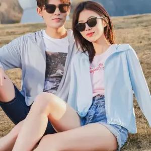 여름 자외선 차단 쿨 후드집업 커플 초경량 등산복 점퍼 시원한소재아우터 E7569