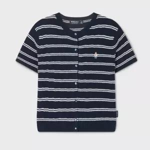 후아유 Steve R-neck Cable ShortSleeve Cardigan WHCKG2412F