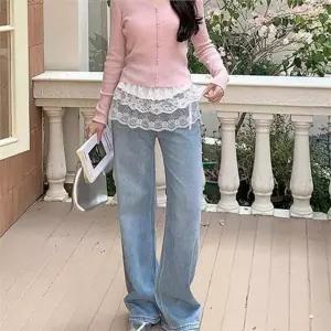 여성 레이스 랩 스커트 치마 프릴 밴딩 레이어드 속바지 속치마 402BE