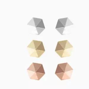 실버 미니 육각 귀걸이 G/RG 실버귀걸이 GOLD 0.6cm 헥사곤이어링 은이어링 E5BAC