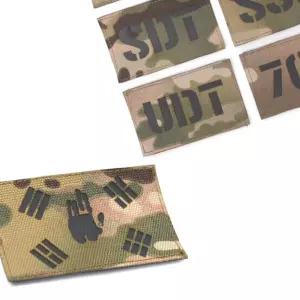 멀티캠 원단 블랙 반사 안중근 손 태극기 패치 와펜 홀로그램 BAD75
