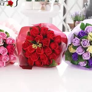 장미 20송이 꽃다발 레드 로즈데이 성년의날 부부의날 비누꽃 화이트데이 재롱잔치꽃 93DE3
