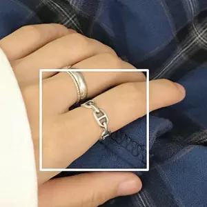 실버반지유화커넥팅링 여성반지 액세서리 커플링 쥬얼리 7254D