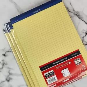 브랜빌 옥스포드 A4 리갈패드-노랑 대용량 80매 5권 노트패드 문구반점 절취선 D2328