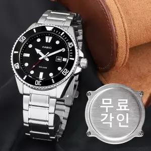 무료각인 카시오 MDV-107D-1A1 흑새치 회전베젤 다이버룩 정장캐쥬얼 남자 메탈 시계 e26