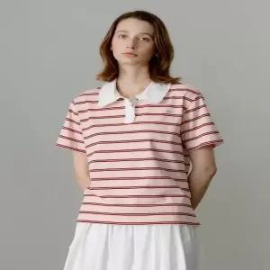 [AK수원점] [올리브데올리브] 레이스카라배색의 스트라이프 티셔츠 OE6ME5680