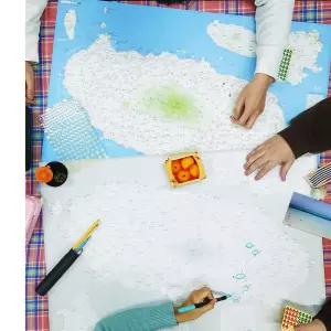 제주도 여행지도 + 핀스티커 - 제주 우리나라 여행 전국지도 국내지도 5228F