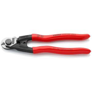 KNIPEX 95 61 190 SBA 와이어 로프 커터 | 케이블 및 중장비용 크롬 바나듐강