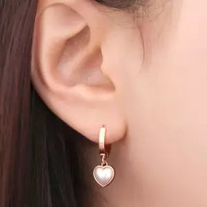 14K 금침 하트 진주 드롭 원터치 귀걸이 14K귀걸이 A1ABB